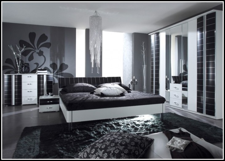 Komplett Schlafzimmer Weiß Schwarz