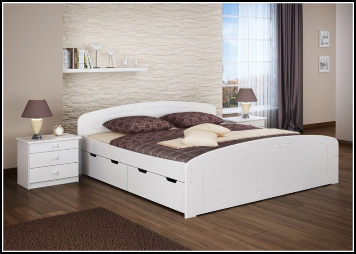 Bett Weiß 180x200 Holz