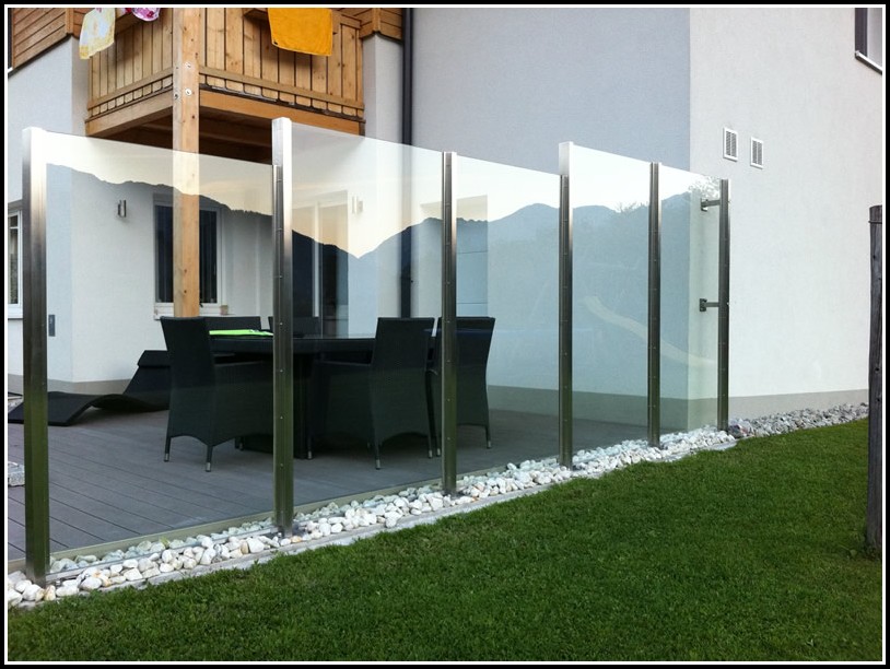 Windschutz Terrasse Glas Beweglich