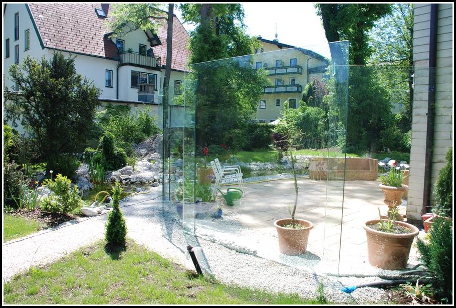 Windschutz Terrassen Glas