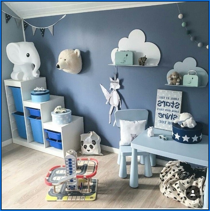 Kinderzimmer Blau Grau Streichen