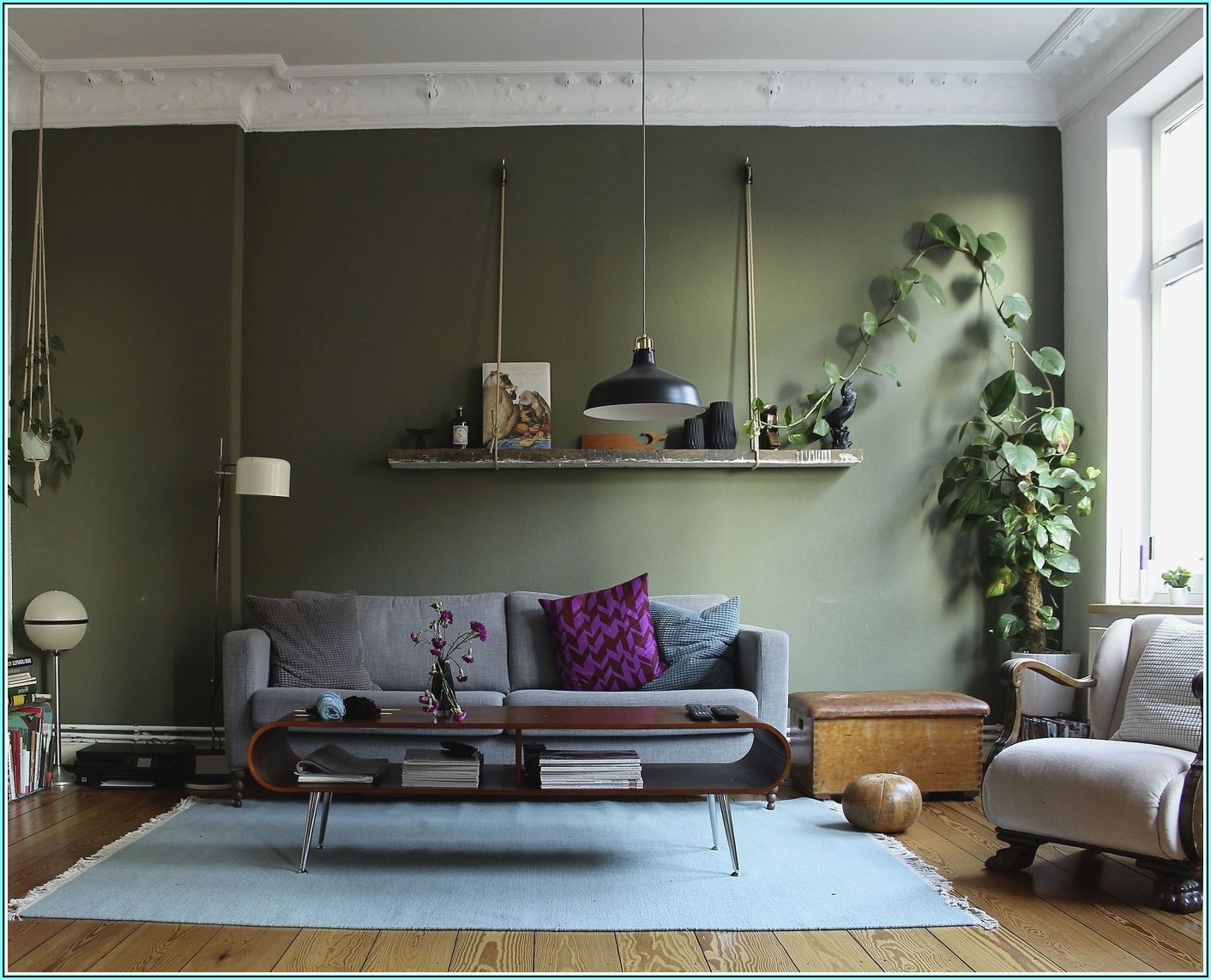 Wohnzimmer Streichen Ideen Grün