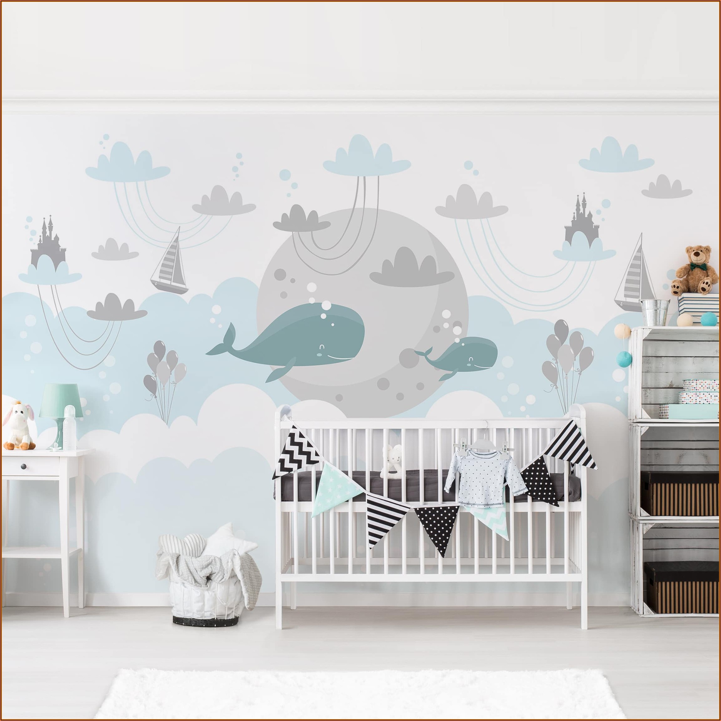 Kinderzimmer Tapete Wolken
