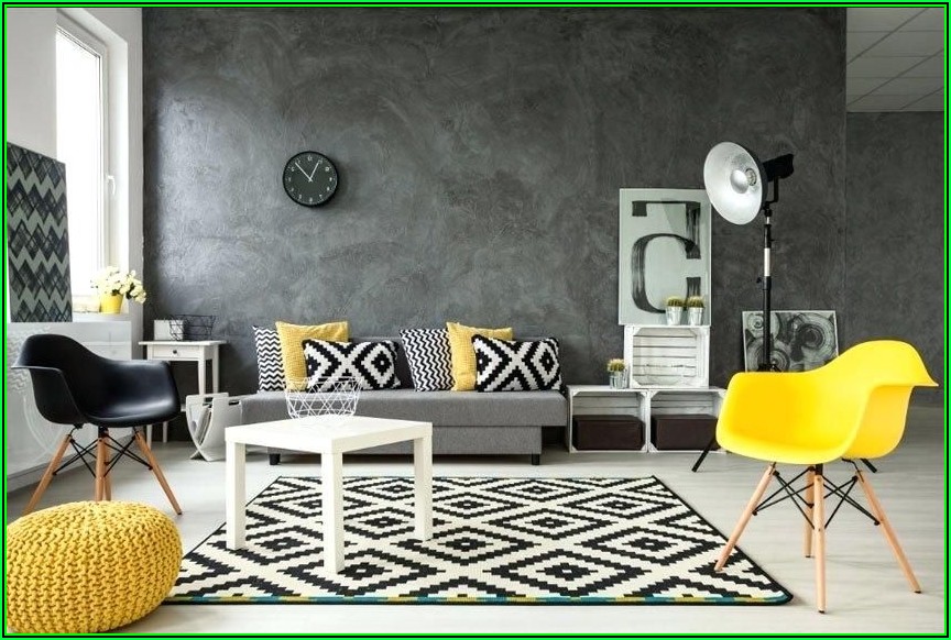 Wohnzimmer Ideen Gelb Grau
