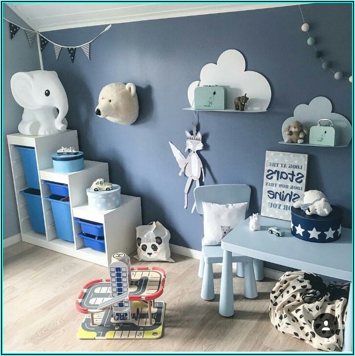 Blaue Wand Im Kinderzimmer